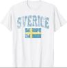 Vintage Retro Faded Sverige Sweden Flag Swedish Pride T-Shirt