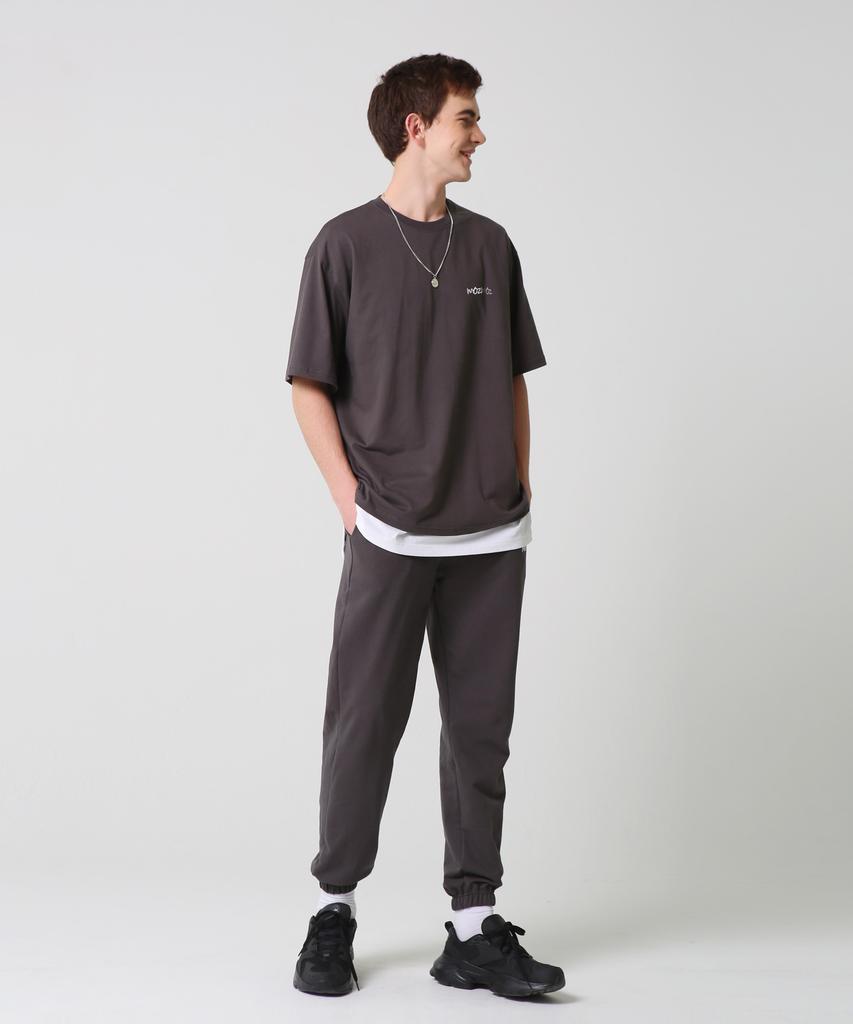MOZMOZ [Set] 5-Color Chip Short Sleeve Jogger Tracksuit Set Plus Size