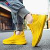 Große Herrenschuhe leicht und atmungsaktiv Fly-Woven-Mesh Freizeitschuhe einfarbig Kokosnuss-Schuhe Herren Outdoor-Sport Laufschuhe