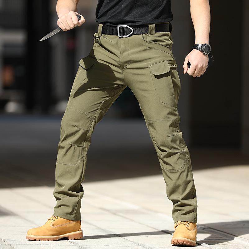 

IX7 Camouflage Tactical Training Pants, Spring/Autumn Outdoor Elastic Workwear, Loose Softshell, Waterproof IX9. XL