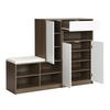 Shoe Storage Bench & Shoe Cabinet, Multifunctional Shoe Rack with Upholstered Seat, Versatile Shoe Storage Solution with Adjustable Shelves for The