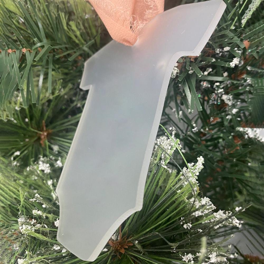 Frosted Acrylic Baby's First Christmas Onesie Ornament Blanks,Newborn Birth Announcement Decoration,Stocking Name Tag,Gift Tag
