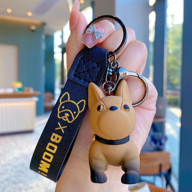 

Gradient Resin Bulldog Cartoon Keychain - Cute & Stylish Bag Pendant