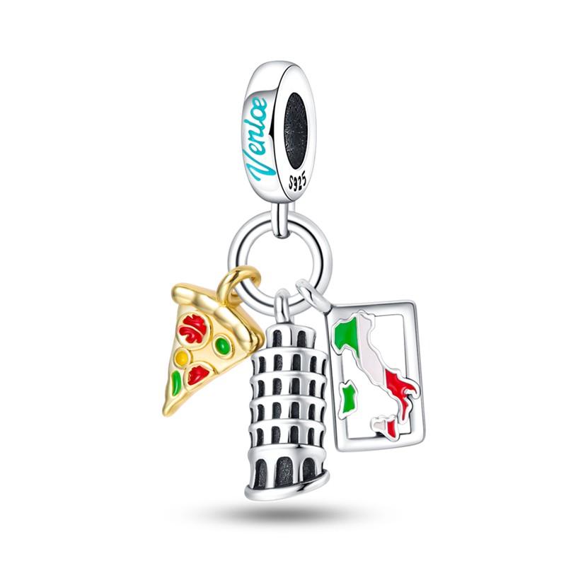 Copper Cat Charms Beads Moon Flower Love Heart Pendant Fit Original Pandora Bracelet Diy Women Jewelry Marking