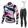 Mens Long Sleeve Cycling Jersey Set Breathable Quick Dry Bike Riding Sportswear