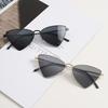 Glasses S1191 Butterfly Triangular Metal Small Frame All Black Sunglasses Women'S Sunglasses Men'S