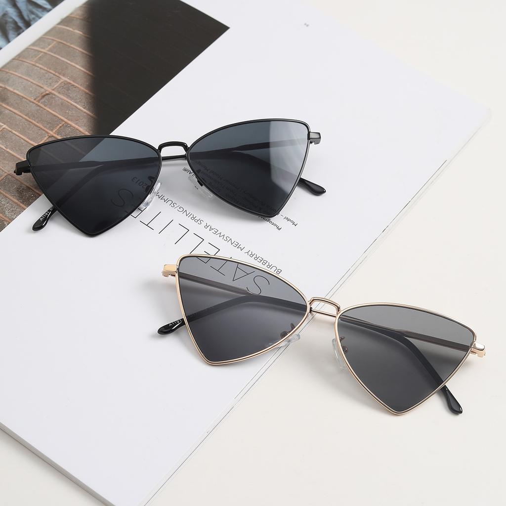 Glasses S1191 Butterfly Triangular Metal Small Frame All Black Sunglasses Women'S Sunglasses Men'S