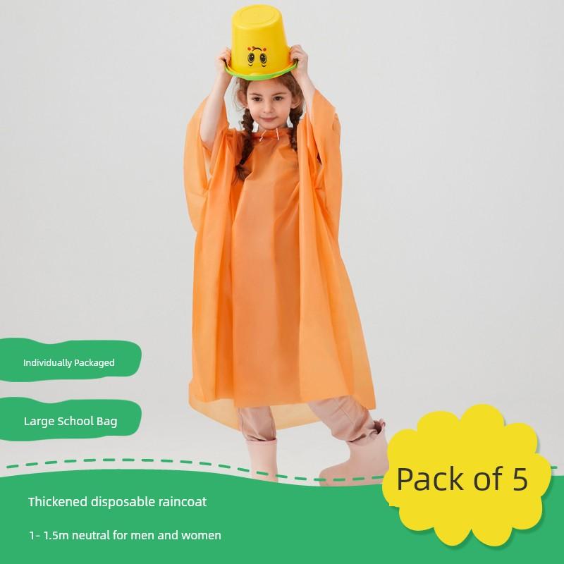 Children's Disposable Raincoat, Full-Body Portable Poncho for Kindergarten Students, Boys and Girls, Elementary School Students, with Thickened