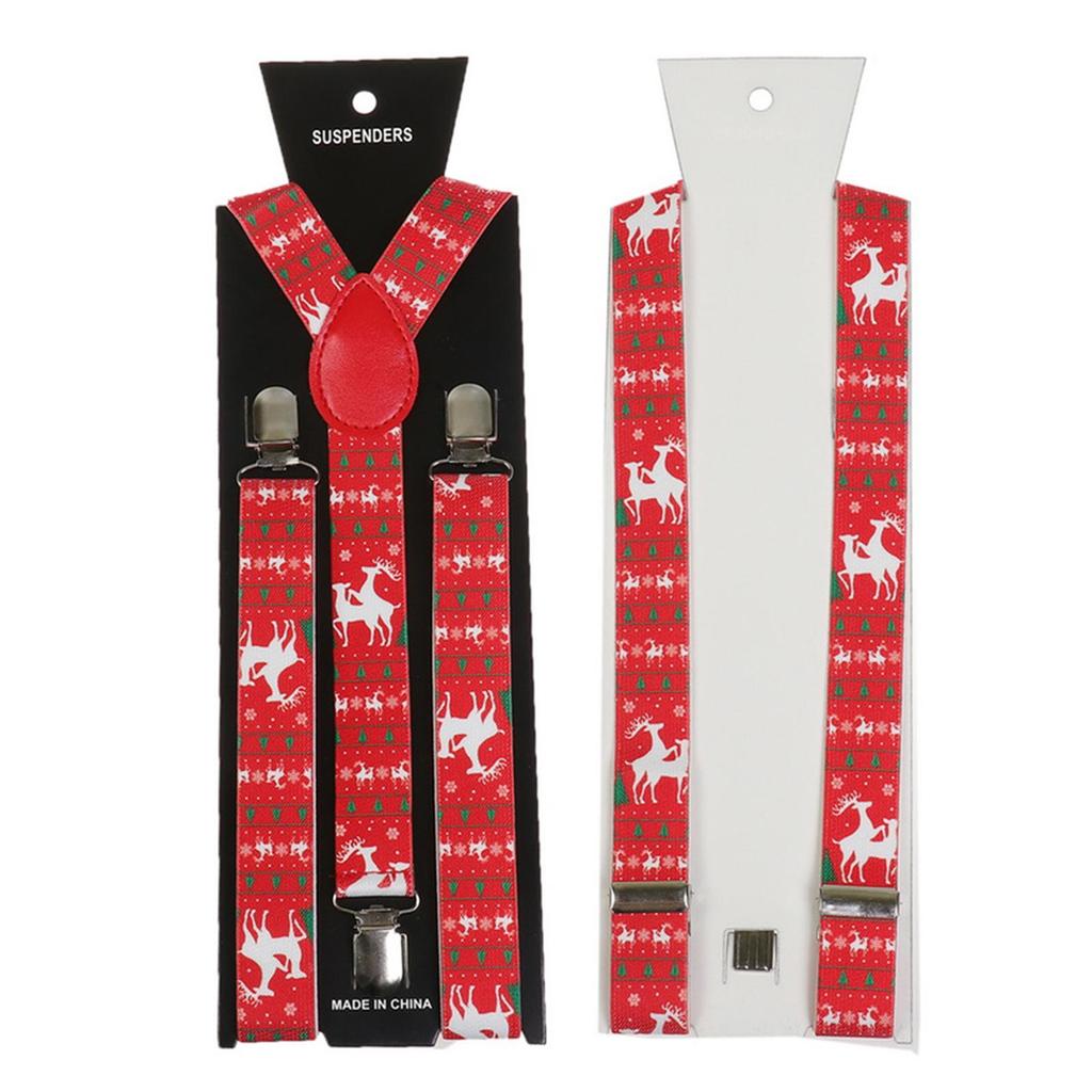 Unisex Y Back Suspenders 3 Clips Adjustable Elastic Braces