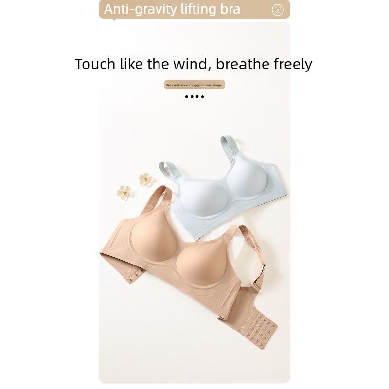 Jelly-style Underwear with Soft Support, Seamless Wide Shoulder Straps, Cup Fixation, Double Breast Reduction, Without Steel Rings.