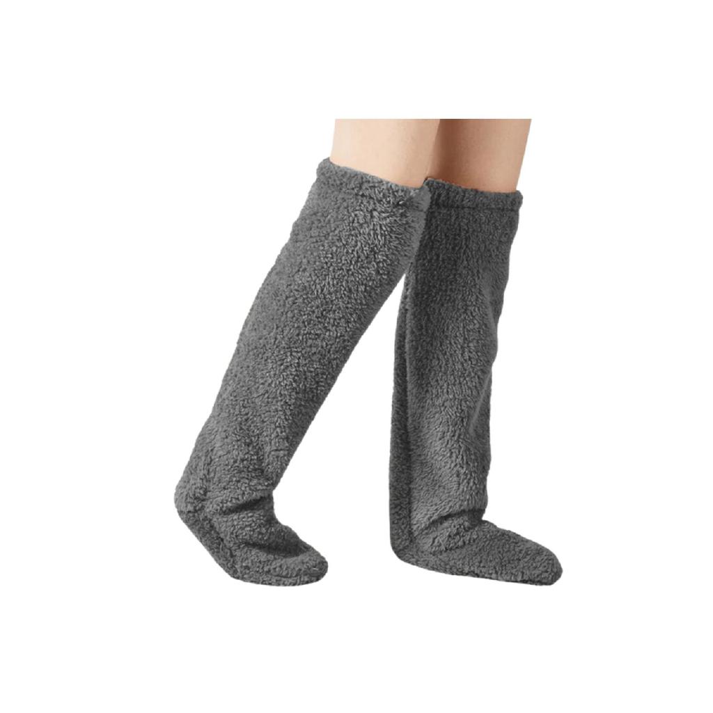 Luminouss Welsoft Plüsch-Schlafsocken über dem Knie, weiche Winter-Haussocken, Fußwärmer, rutschfeste Sohle