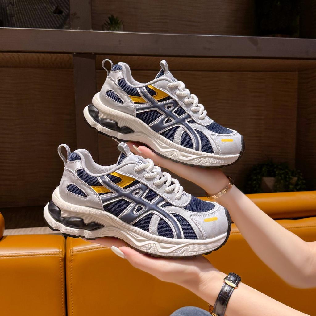 Atmungsaktive Dad-Schuhe mit Farbkontrast für Damen, 2025 neu, Retro, vielseitig, höhenverstärkend und schlankmachend, lässige Sportschuhe