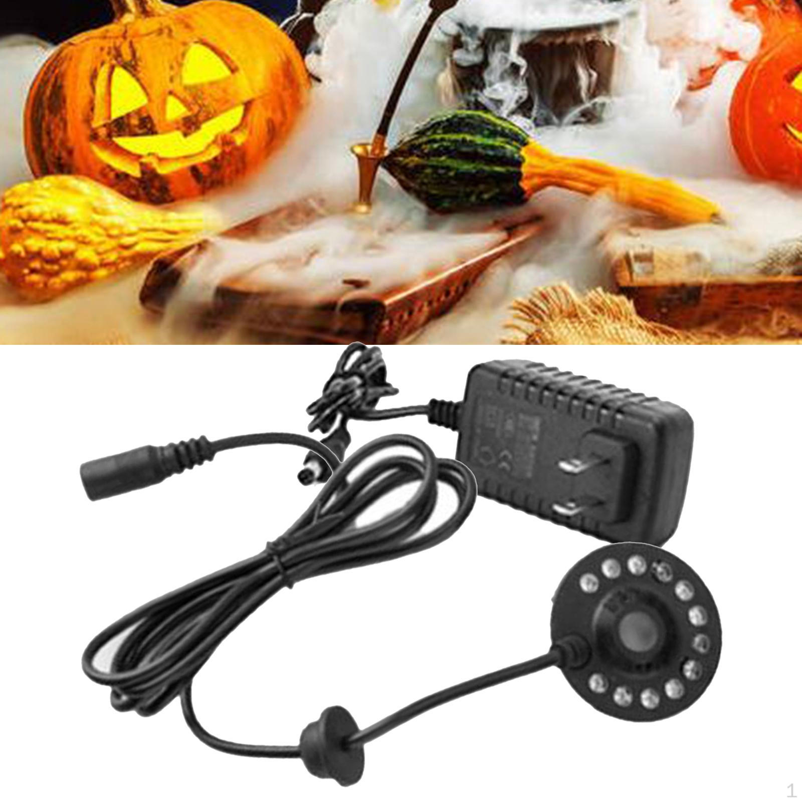 

Pond Fog Machine Air Humidifier 12 LED Lights Ultrasonic Mist US 110V Adapter Black Multifunctional