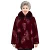 Women's Winter Warm Mid-Length Cotton Jacket for Middle-Aged and Elderly with Thick Velvet Lining
