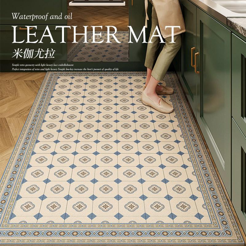 American Retro Carpets for Living Room Home Washable Kitchen Special Floor Mat Large Area Anti-fouling Carpet Pvc Leather Rug