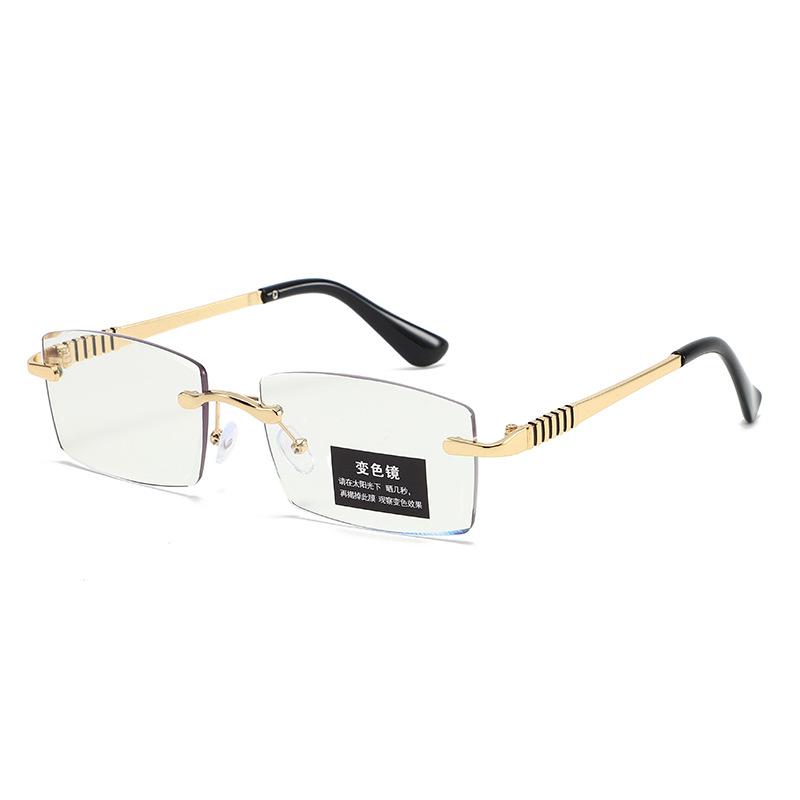 

New Clear Color Changing Reading Glasses Multi-sided Metal Frameless Fashion For Men And Women 3006 4