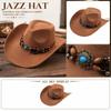 Women's Jazz Hat - Wide Velour Fedora with Two- Beads for Costume