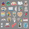 50 Reading Doodle Personality Cartoon Children's Gauze DIY Skateboard Water Cup Suitcase Stickers Waterproof