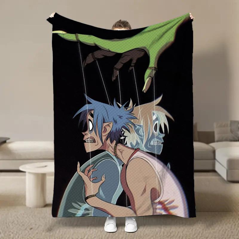 Wirtualny Zespół Rockowy Anime G-Gorillaz Miękkie Kocyki, Koc Grzewczy Komfortowy Koc na Piknik Łóżka Kanapę Domowy Sypialnia