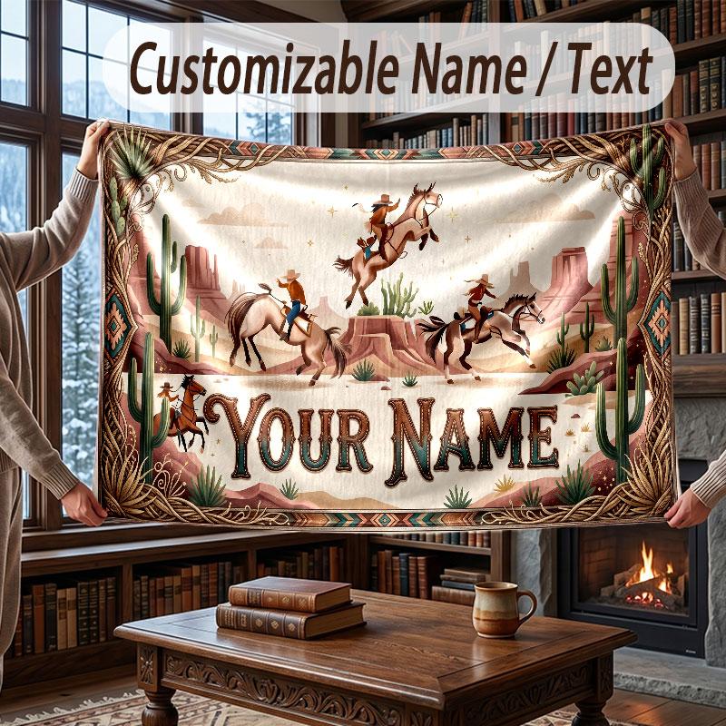 Personalized Name Designs Theme Throw Blanket Custom Name Text Personalized Blanket Soft Cozy Blanket for Home Sofa Bed