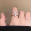 Butterfly Zircon Pearl Ring Female Index Finger Ring Unique Design Opening Adjustable Ring
