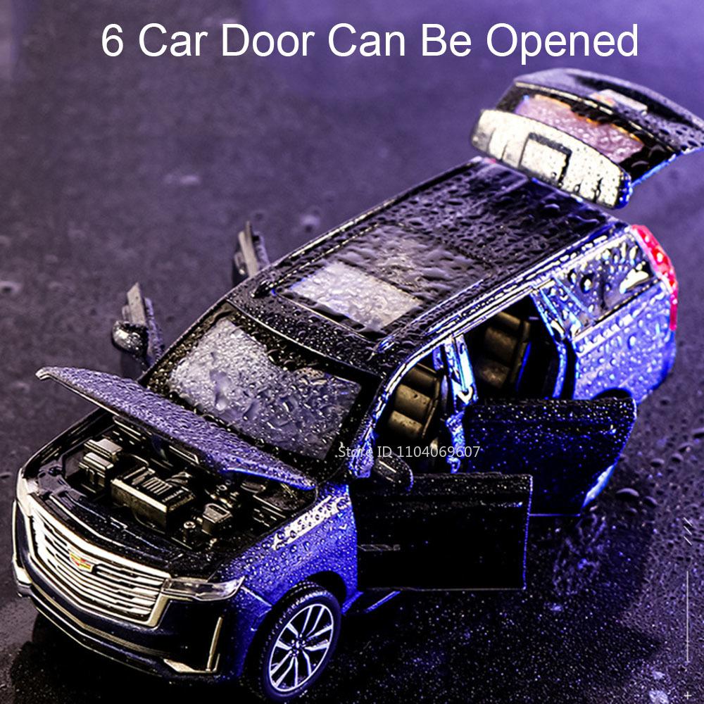1:32 Scale Escalade Mini Toy Model Cars Alloy Diecast SUV Shock Absorption Sound Light Doors Opened Ornament Vehicles Boys Gifts