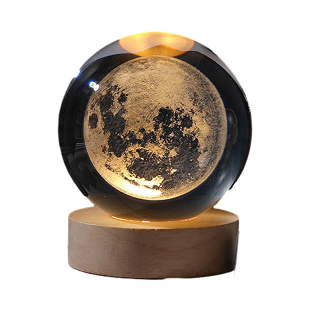 Astronomy-inspired LED Ball Night Light For Romantic Night Base Lamp Wood Night Lights Warm