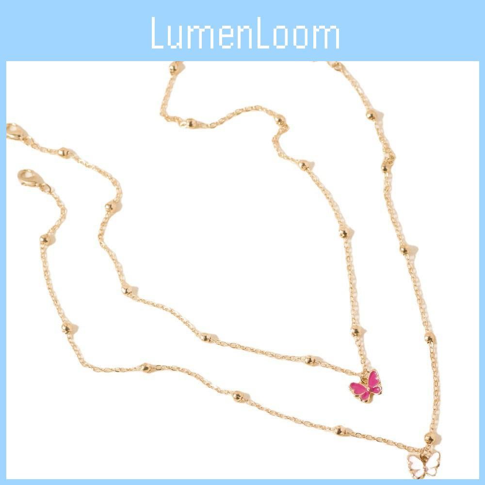 Chic Double Layer Butterfly Necklace For Women Unique Trendy Fashion Jewelry