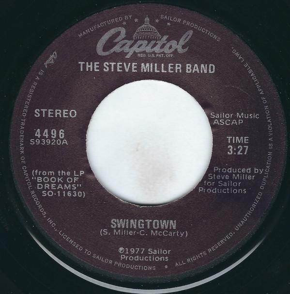 

7-дюймовая пластинка STEVE MILLER BAND Swingtown 4496 Capitol Records 1977 США Рок Б/у