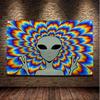 VIKAMA Buitenaards Psychedelisch Wandkleed Regenboog Hypnotisch Wandkleed voor Slaapkamer Studentenkamer Muziekfestival Esthetische Woondecoratie