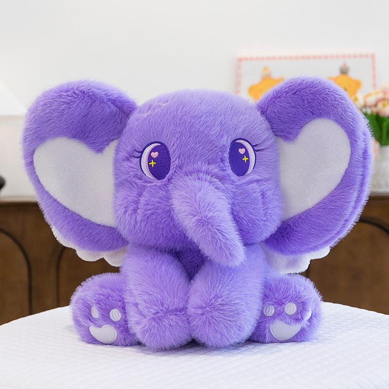 New Cute Angel Baby Elephant Plush Toy Princess Style Doll Sweetheart Baby Elephant Plush Doll Give Girls Gift