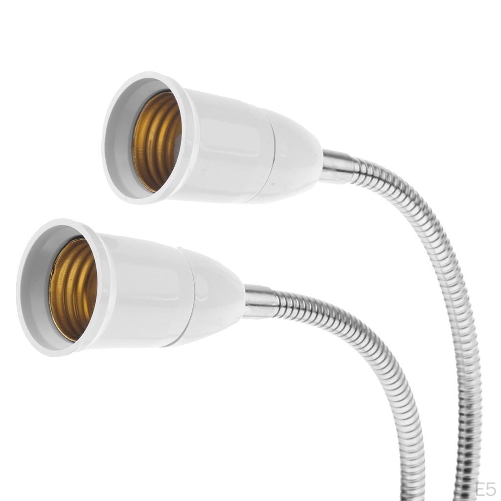 UK 2-head Flexible Clip LED Light Lamp Bulb Holder Socket Converter