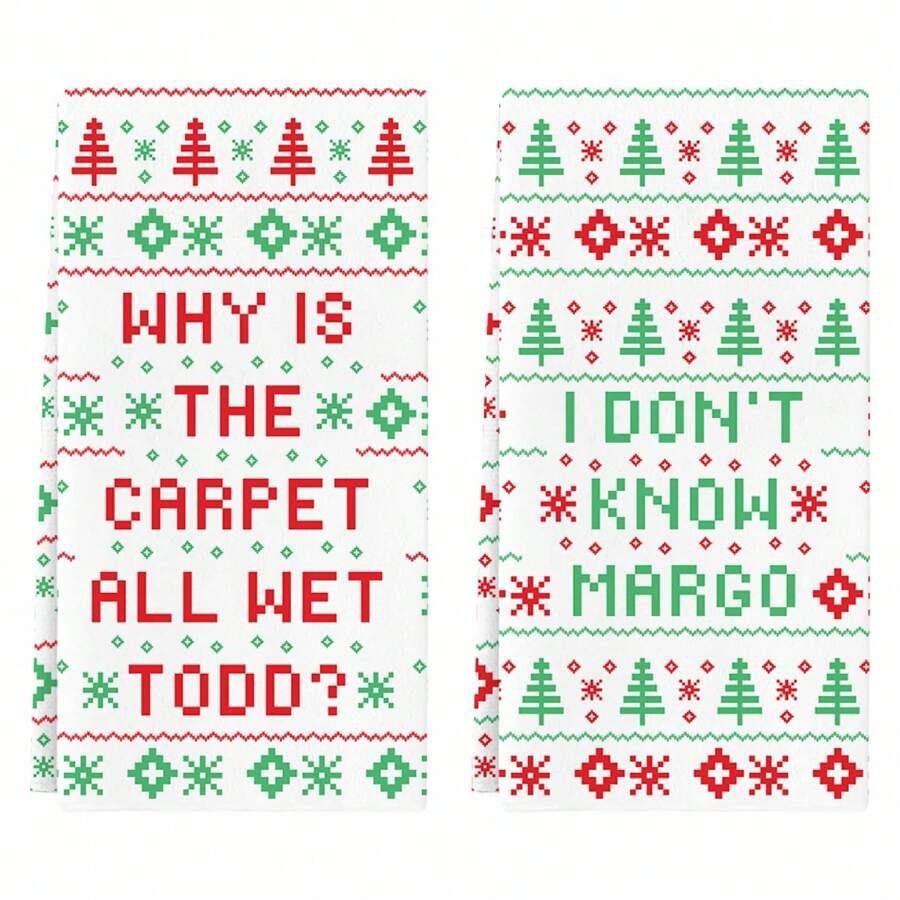 1pc/2pc/4pc/pack Christmas Scrub Sponge Creative Kitchen Dish Cloth Festive Cleaning Decor for Home & Table Kitchen Dish Towel Xmas Cleaning Supplies