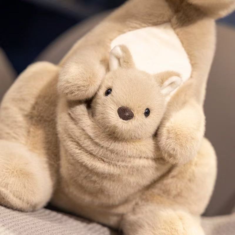 22/35cm Mother and Child Kangaroo Doll Simulation Doll Plush Toy Handmade Doll Cartoon Anime Cute Pillow Cushion Home Decoration