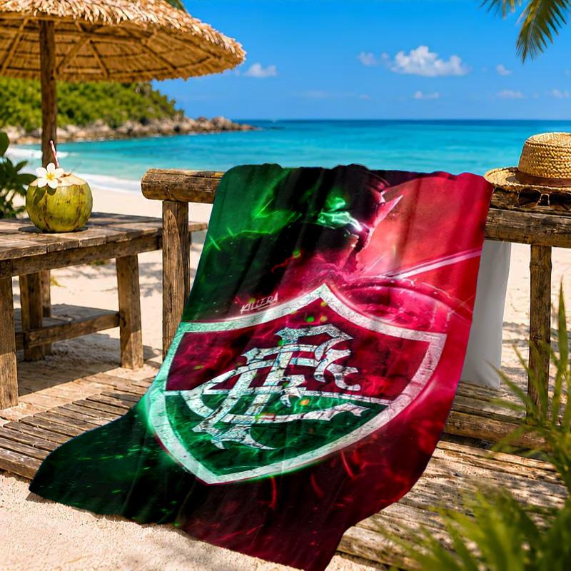 Flumi-nense Football Crest Printed Microfiber Beach Towel, Soft And Absorbent, Quick-Dry, Ideal for Summer Travel, Beach Essential, Swimming Pool