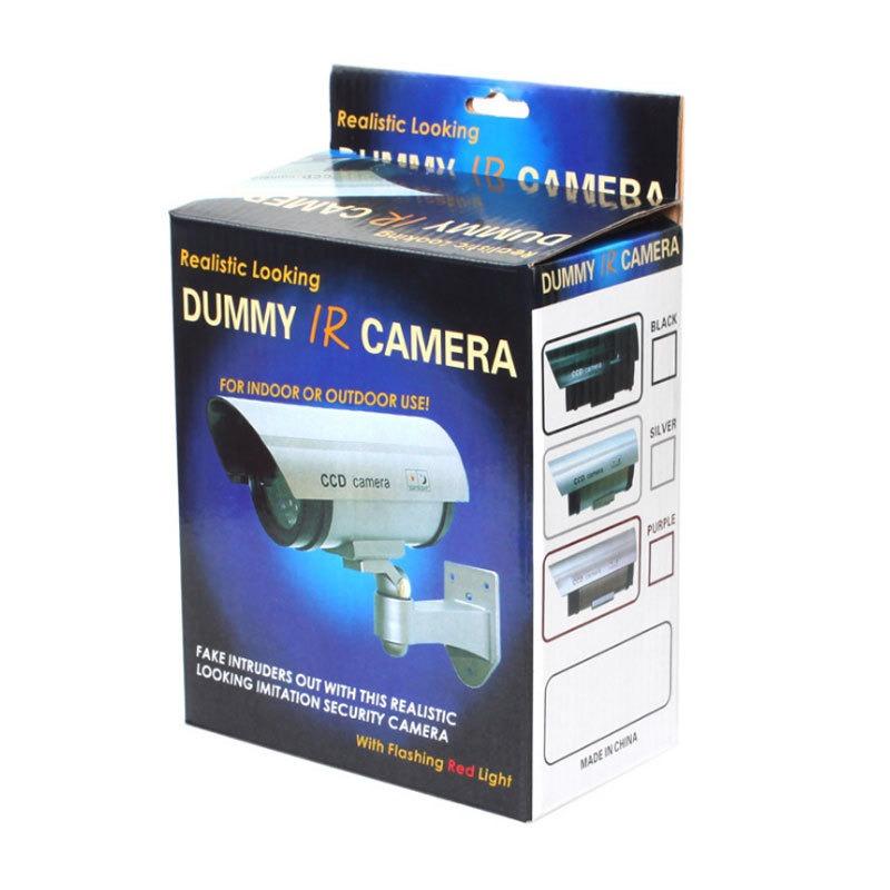 Câmera de monitoramento de simulação interna e externa à prova d'água com luzes piscantes, portão de parede, decoração antirroubo de jardim