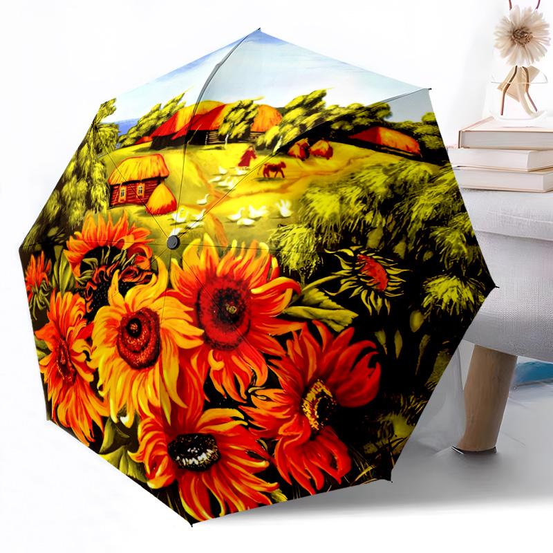Pink Roses And Butterflies Automatic Umbrella Retractable Design with 8-Rib Durability Sturdy Construction All-Season Umbrella for Travel