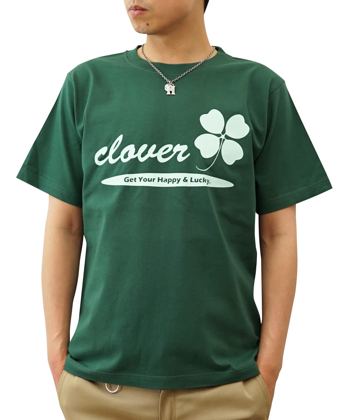 

Jeans Bug CLOVER Message Original Print Short Sleeve T-Shirt for Men and Women, ST-CLOVER, Size M, Ivy Green (497)
