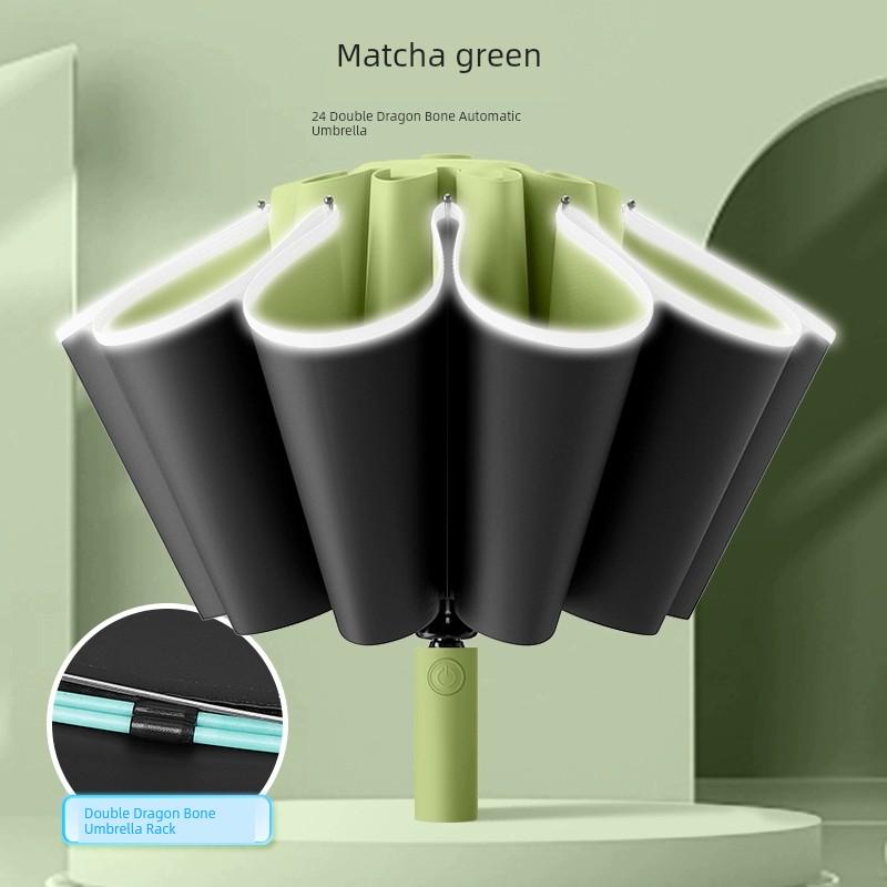 32-Rib Umbrella for Men and Women, Fully Automatic, Reverse Large Size, Double Folding, Heavy Rain Special, Car Storage, Dual-Use for Sun and Rain