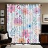 Set Of 2 Colorful Spring Flowers Perforated Curtains Multi Size Living Room Home Insulation Decoration Easy Installation Darkening Made Polyester