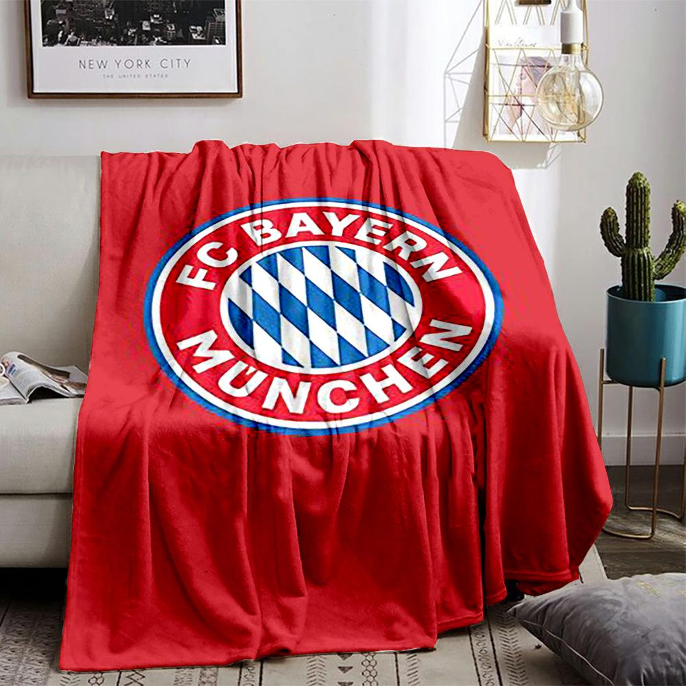 Logo des FC Bayern auf rotem HintergrundFlaneldecke für Schlafzimmer, Wohnzimmer, Sofa und Nickerchen