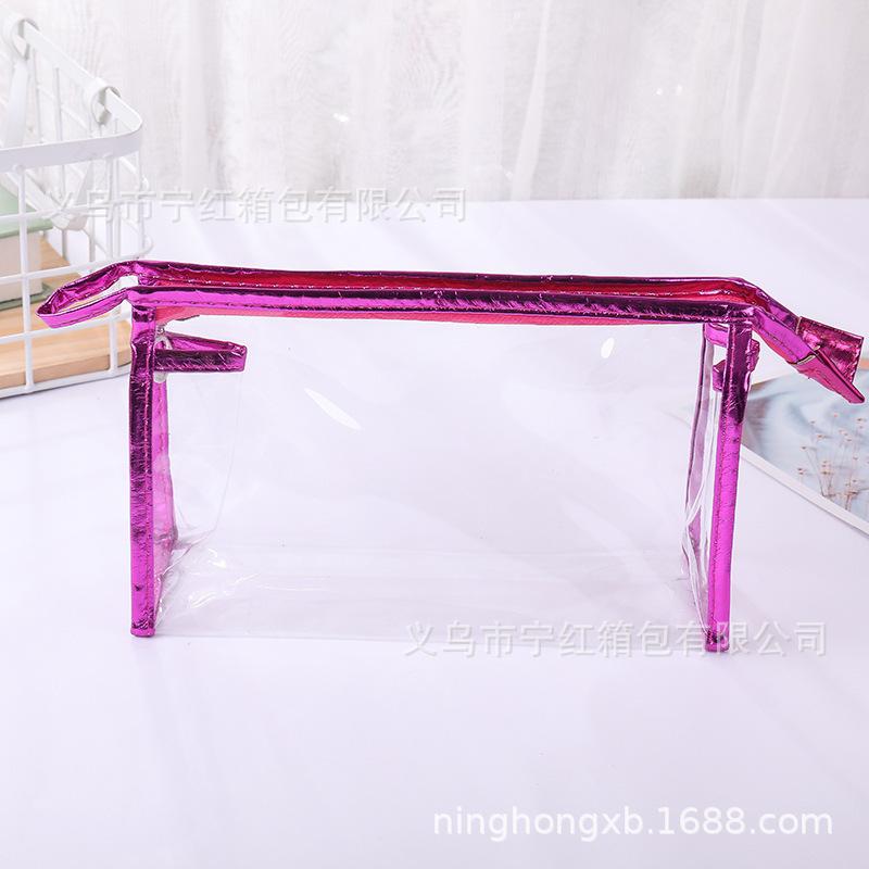 Bolsa Transparente Impermeável de PVC Bolsa de Maquilhagem Bolsa de Mão para Artigos de Higiene Pessoal Bolsa de Armazenamento de Grande Capacidade da Moda