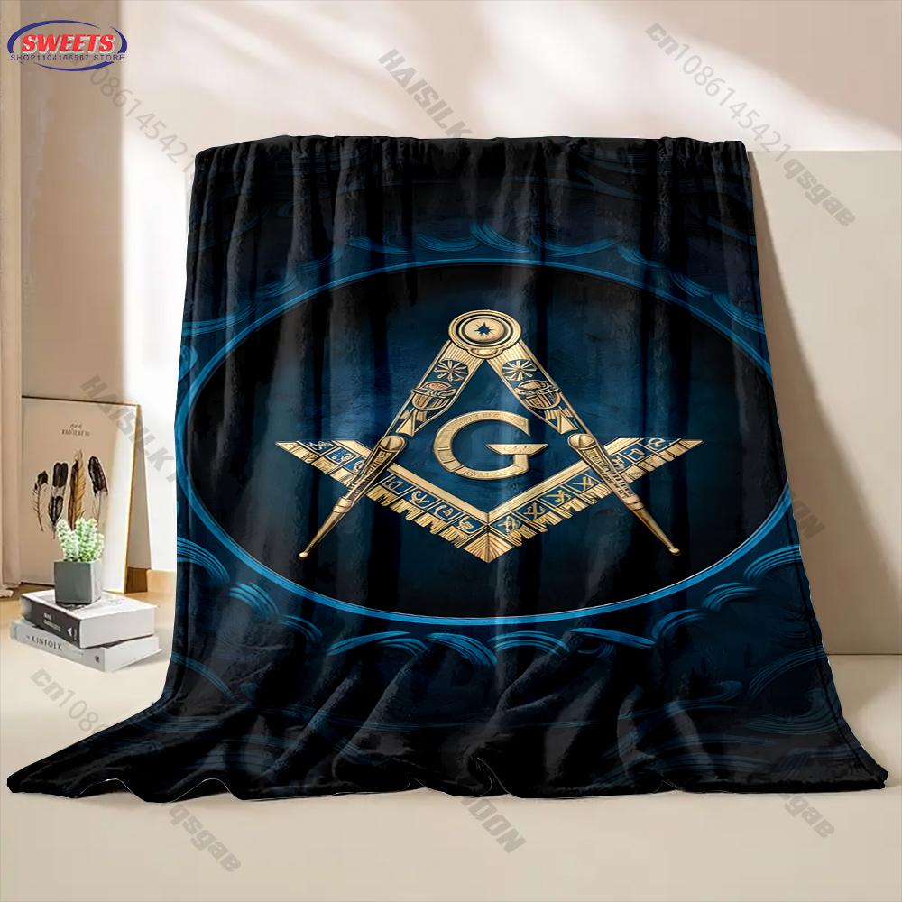 Large Size Lightweight Classic M-Freemas0nry Print Blanket Super Soft Cozy Home Bed Sofa Office Camping Shawl Blanket Great Gift