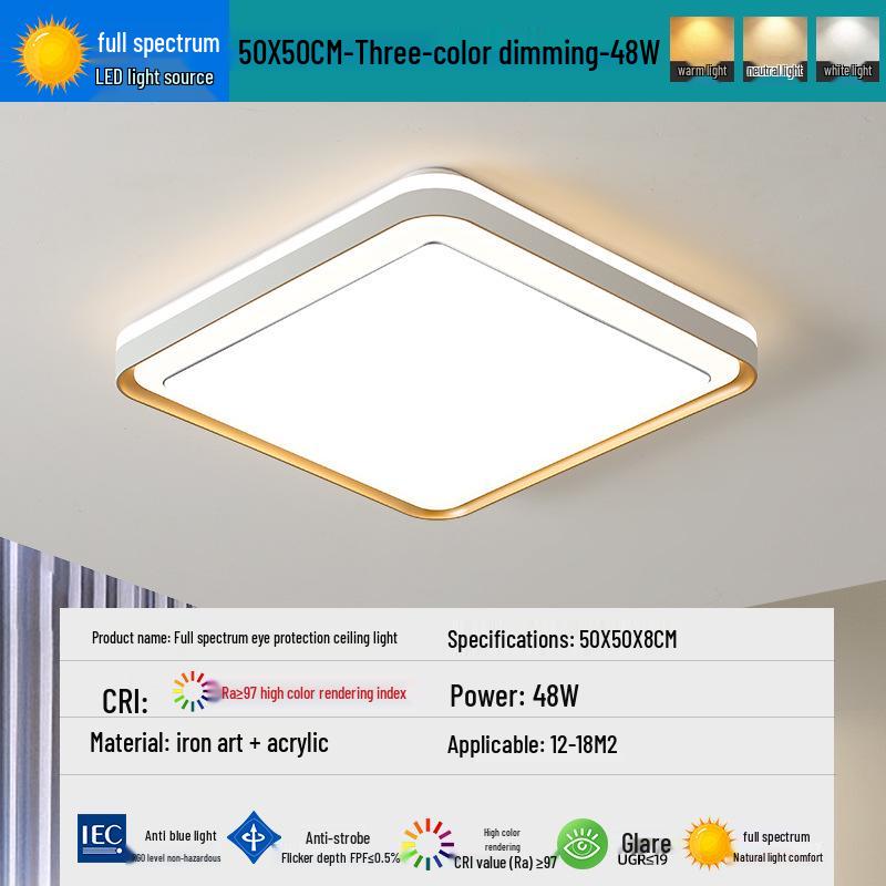2025 LED Eye-Protecting Full Spectrum Ceiling Light for Bedroom and Living Room - Modern and Simple Design