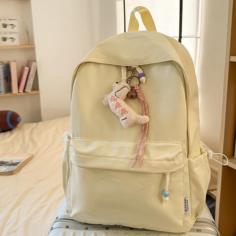 Lightweight Nylon School Backpack For Middle School Girls With Expandable Storage And Urban Minimalist Style жёлтый