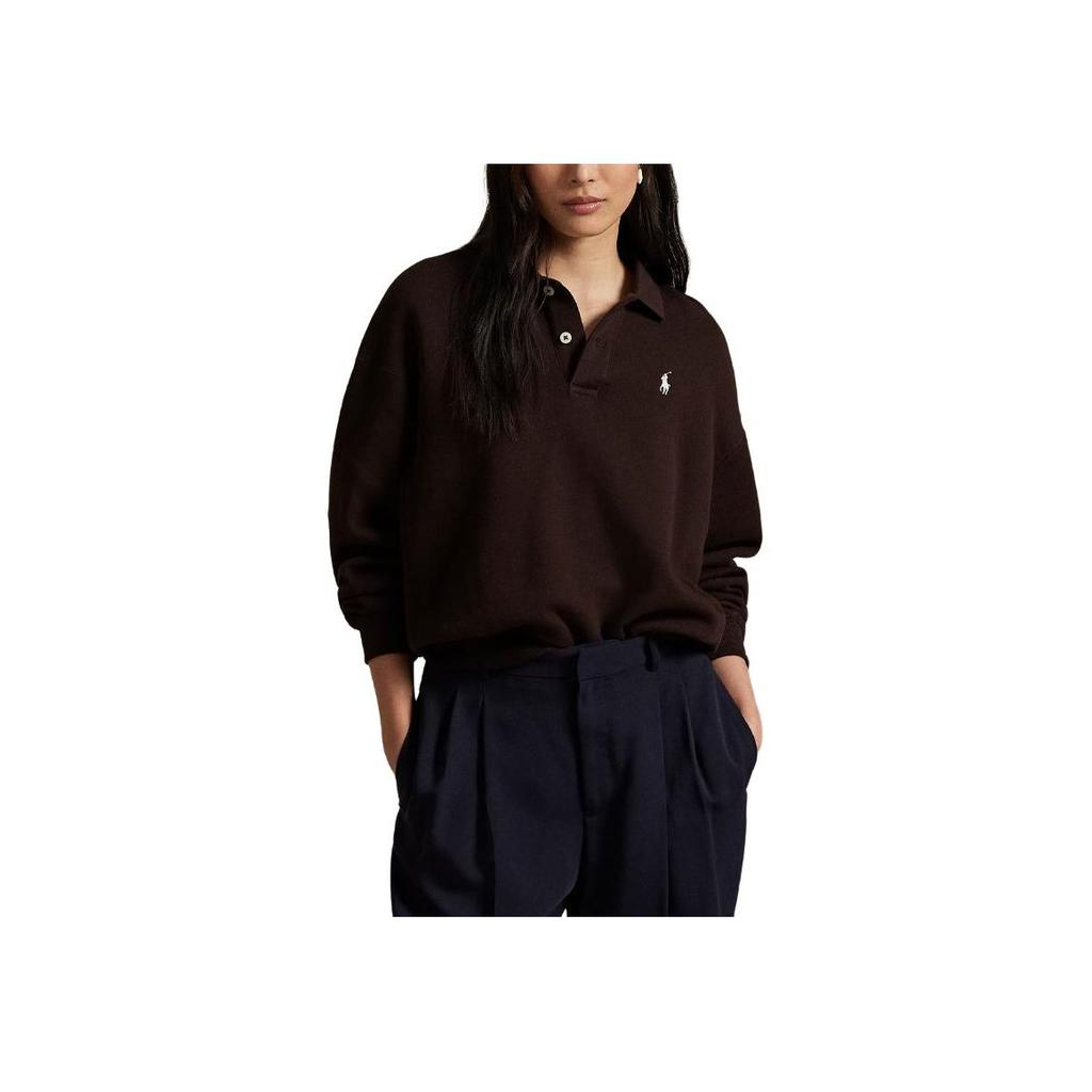 Polo Ralph Lauren Long Sleeve Fleece Pullover Polo Shirt Women Tops 211947966-009