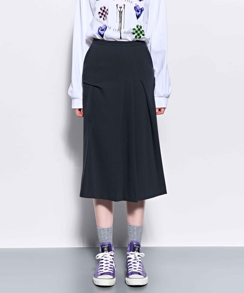 Kimjisu Dozi - Pinched Midi Skirt _ Charcoal