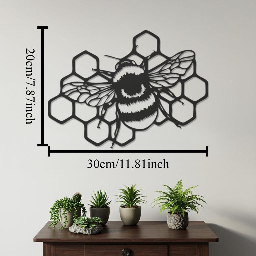 Metal Bee Wall Art Honeycomb Decor Bumblebee Gift for Home