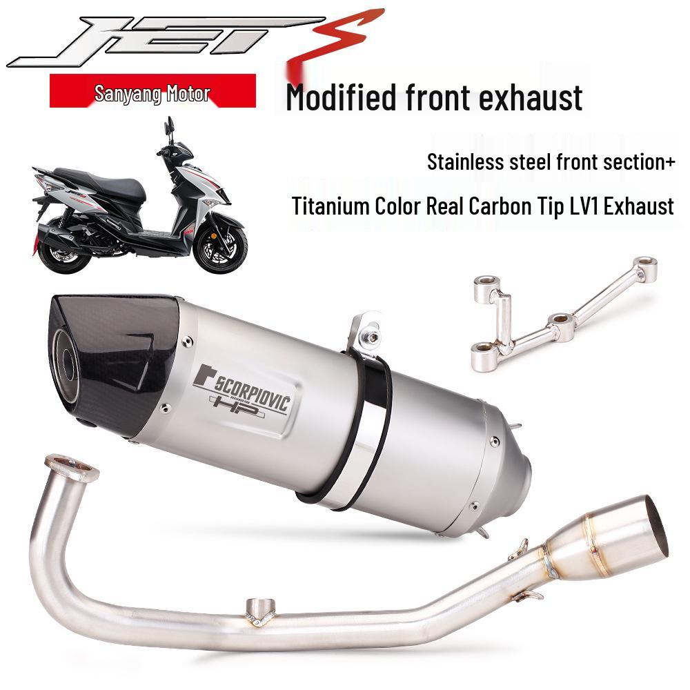 SYM JETS 125 Stainless Steel R77 Exhaust Pipe: Non-destructive Direct Fit Modification