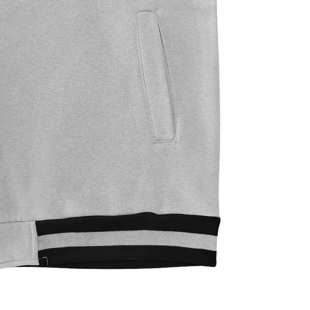 2025 European and American Men's Trendy Autumn and Winter Patchwork Buttoned Baseball Jacket Cardigan Coat
